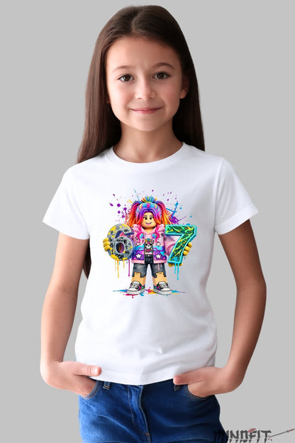Tricou Roblox Six Seven - Design Cool Colorat fata alb