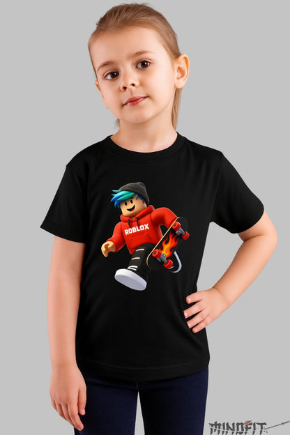Tricou Roblox Skater - Fast Fire fata negru
