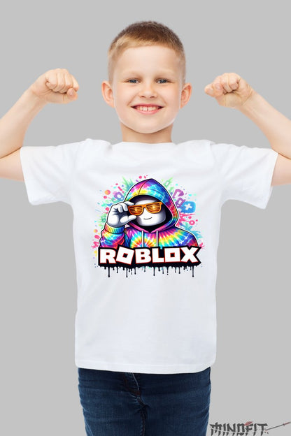 Tricou Roblox Spectru - Model Avatar Misterios baiat alb