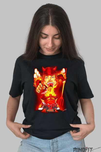 Tricou Rock AC/DC - Demonul Scena Electric dama negru