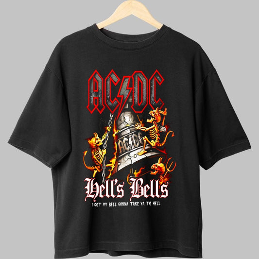 Tricou Rock AC/DC - Hell-s Bells Legendary Tour fata negru