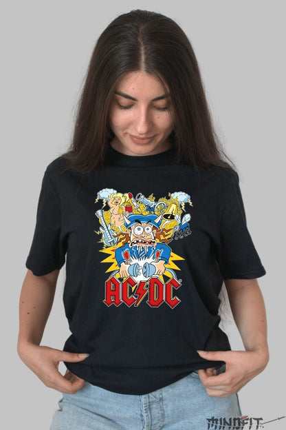Tricou Rock AC/DC - High Voltage Cartoon Explosion dama negru
