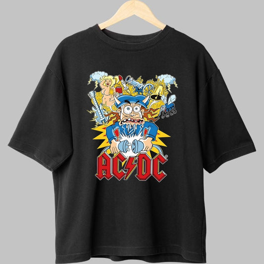 Tricou Rock AC/DC - High Voltage Cartoon Explosion fata negru