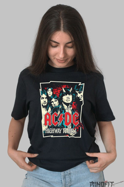 Tricou Rock AC/DC - Highway to Hell Legendary Print dama negru