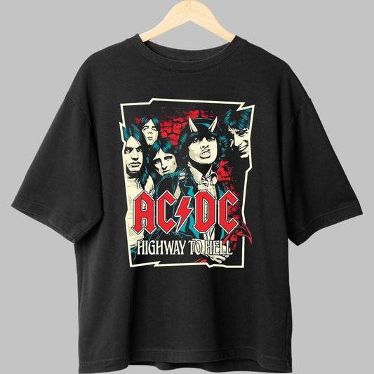 Tricou Rock AC/DC - Highway to Hell Legendary Print fata negru
