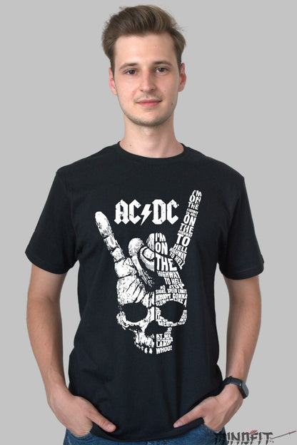 Tricou Rock AC/DC - Highway to Hell Skull Tribute barbat negru