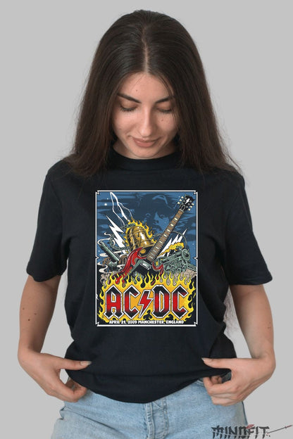 Tricou Rock AC/DC - Manchester Live 2009 dama negru