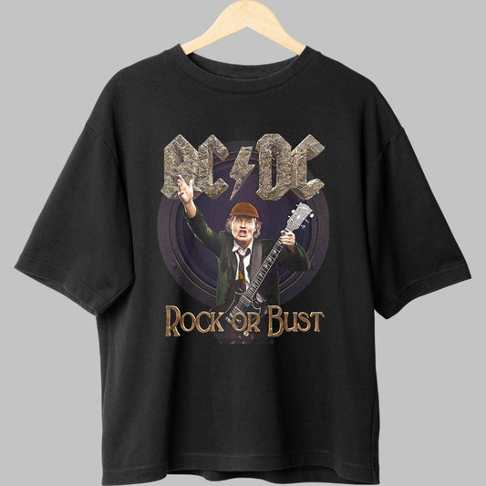 Tricou Rock AC/DC - Rock or Bust Edition fata negru