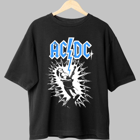 Tricou Rock AC/DC - Thunderstruck Vibe fata negru