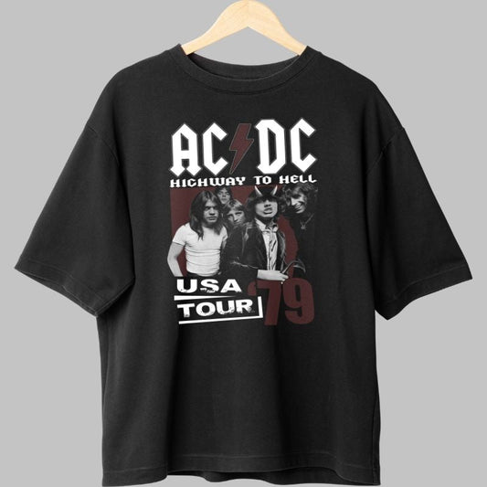 Tricou Rock AC/DC - Angus Young Lightning Legend negru