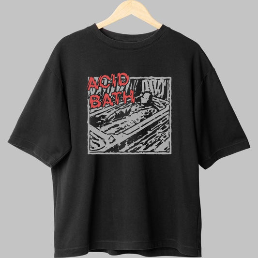 Tricou Rock Acid Bath - Arta Intunecata in Miscar fata negru