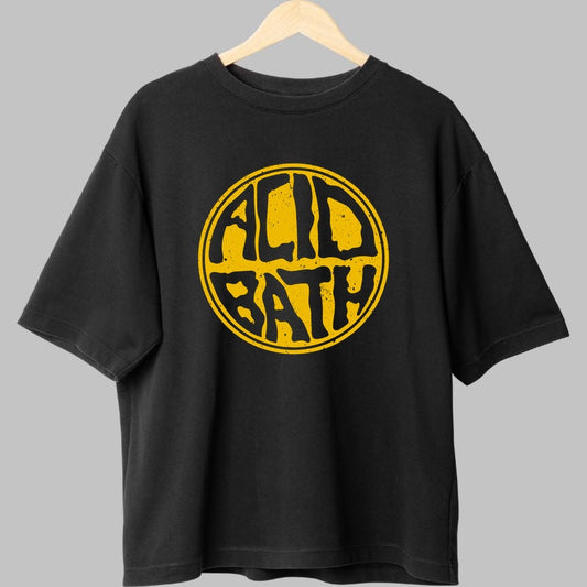 Tricou Rock Acid Bath - Logo Vintage Galben fata negru