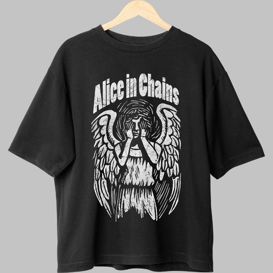 Tricou Rock Alice in Chains - Fallen Angel Silence fata negru