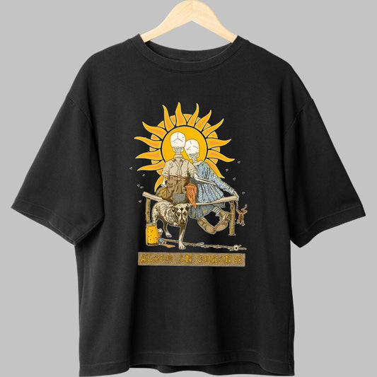 Tricou Rock Alice in Chains - Soare si Umbre Macabre fata negru