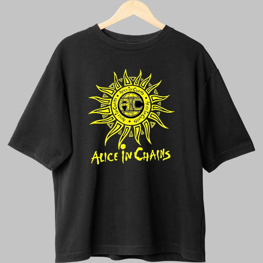 Tricou Rock Alice in Chains - Soarele emblema cu logo iconic fata negru