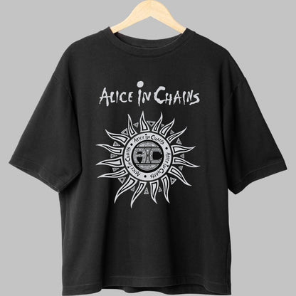 Tricou Rock Alice in Chains - Tribal Sun Emblem fata negru