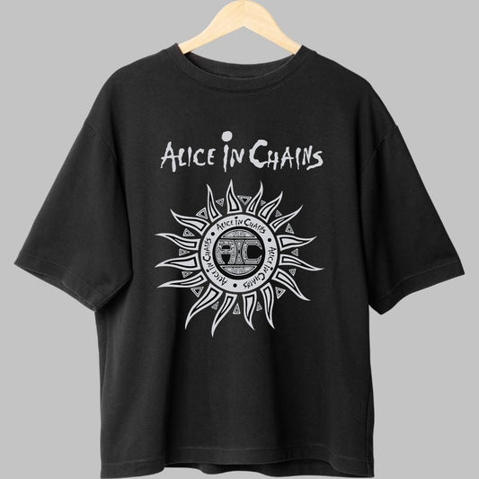 Tricou Rock Alice in Chains - Tribal Sun Emblem fata negru