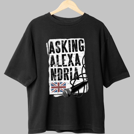 Tricou Rock Asking Alexandria - Logo Distortion White fata negru