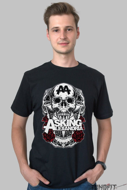 Tricou Rock Asking Alexandria - Skull & Roses Edition barbat negru