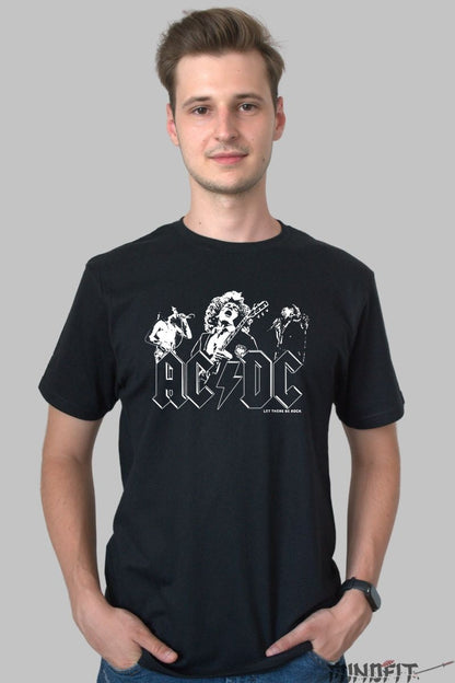 Tricou Rock Band AC/DC - Let There Be Rock barbat negru
