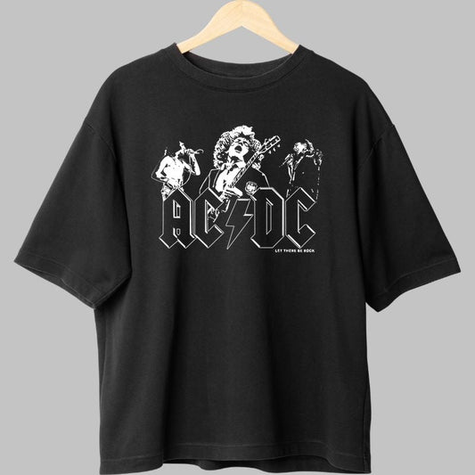 Tricou Rock Band AC/DC - Let There Be Rock fata negru