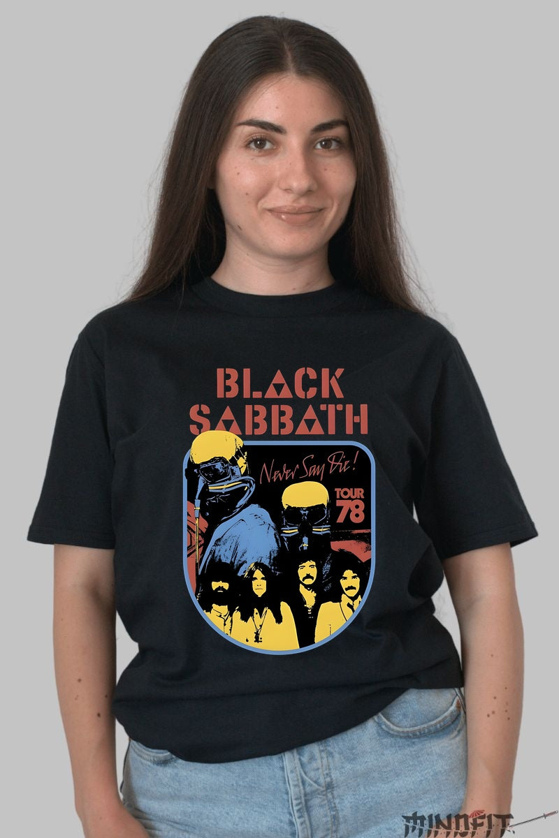 Tricou Black Sabbath - Never Say Die Tour -78 dama negru