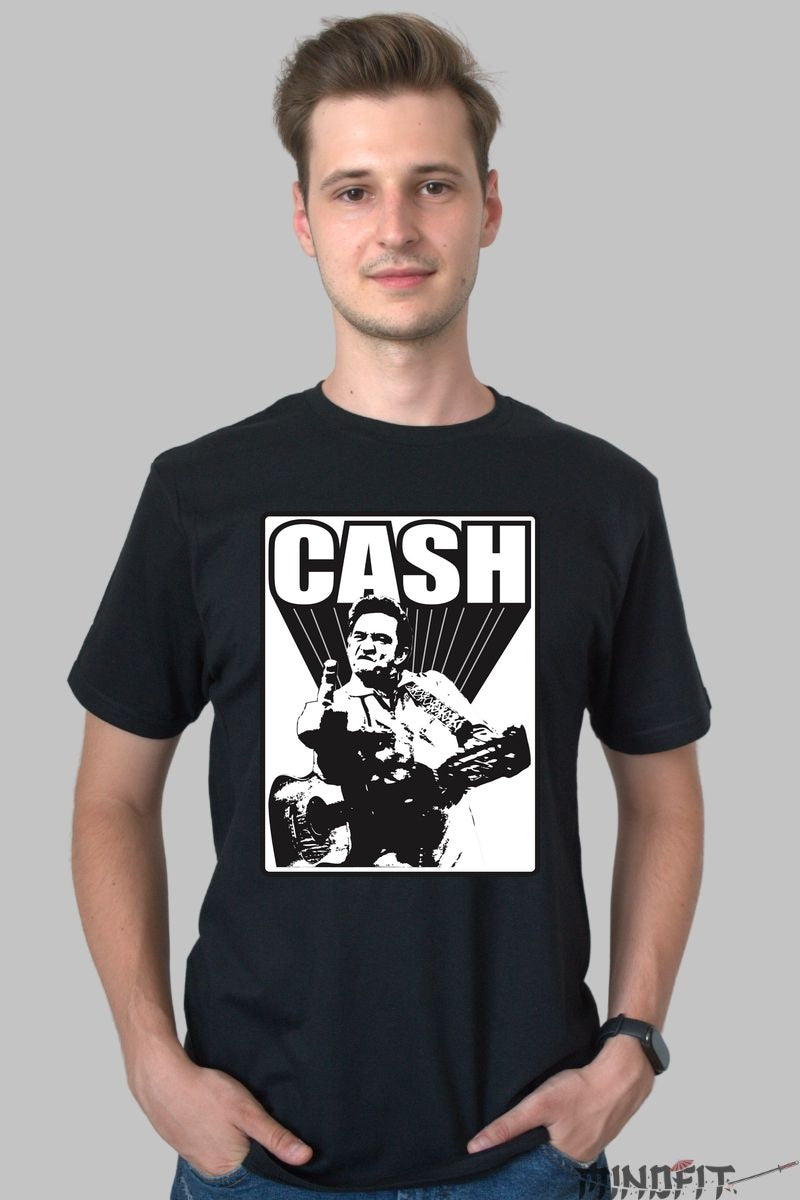 Tricou Rock Cash - Spiritul rebel al muzicii country barbat negru