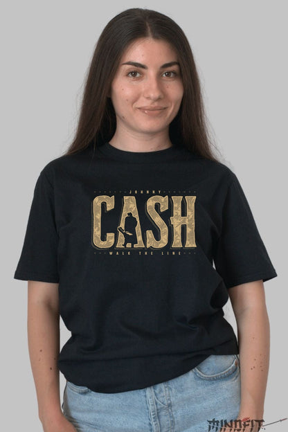 Tricou Rock Johnny Cash - Walk The Line Edition dama negru