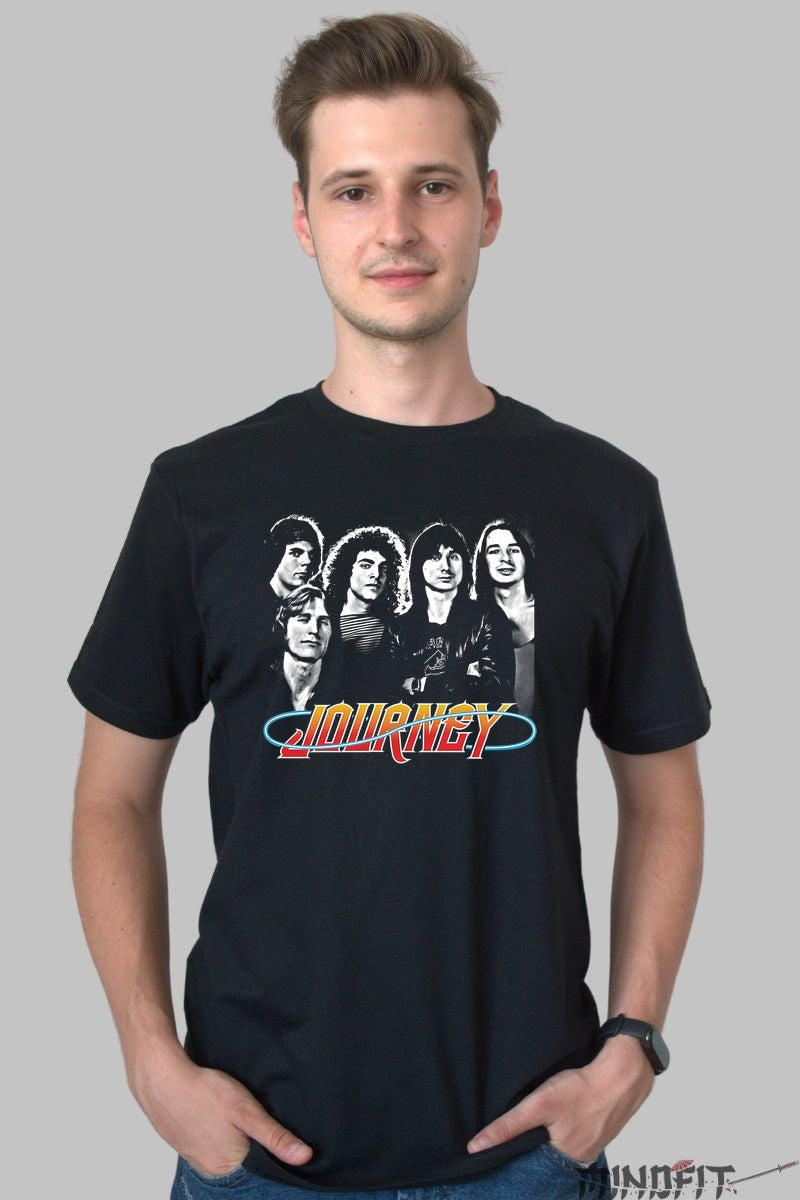 Tricou Rock Journey - Portrait Classic 80s barbat negru