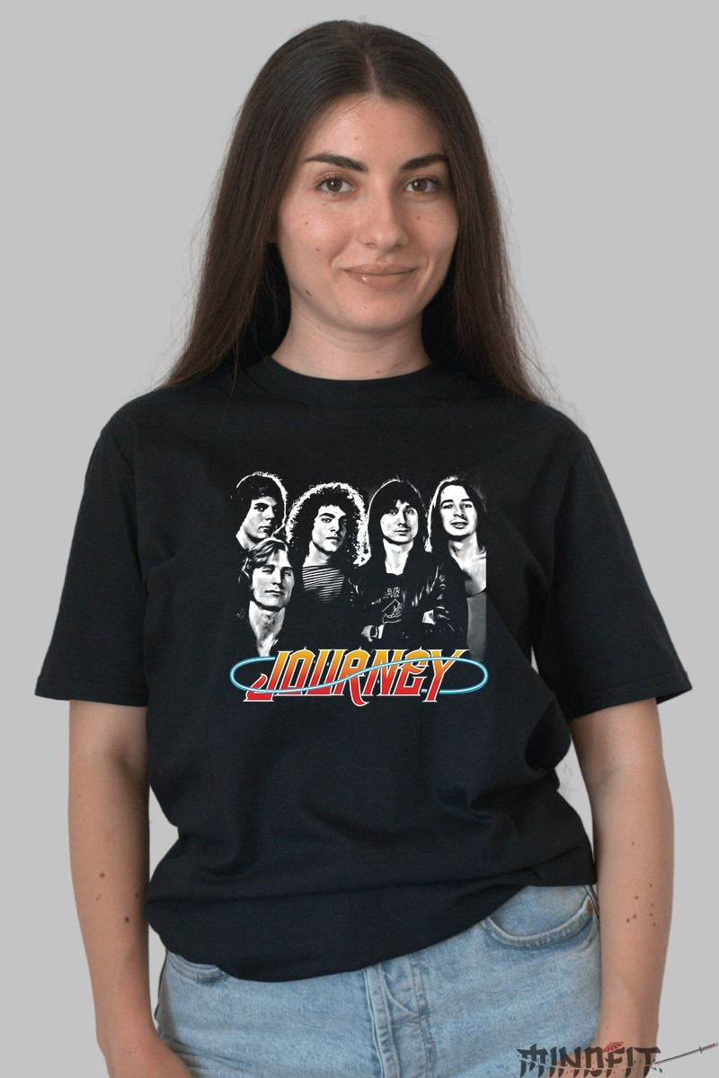 Tricou Rock Journey - Portrait Classic 80s dama negru