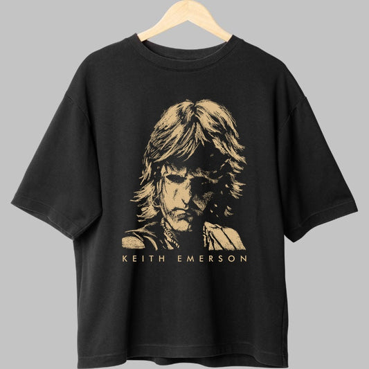 Tricou Rock Keith Emerson - Portret Iconic Prog fata