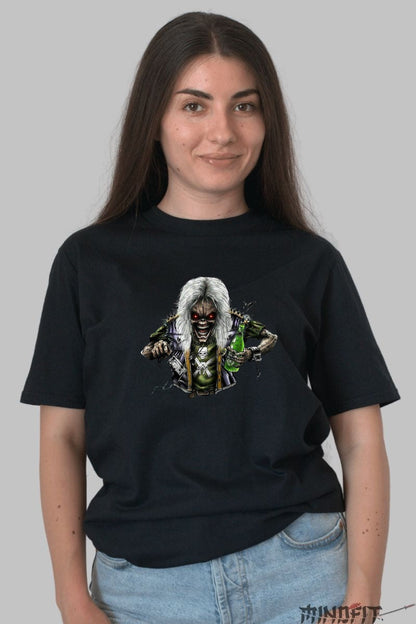 Tricou Rock Metal Beast - Edgy Skull Art dama negru