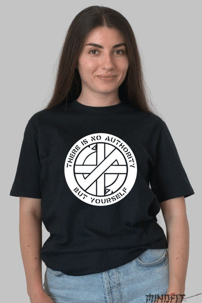Tricou Rock Rebellion - No Authority But Yourself fata negru