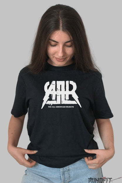 Tricou Rock The All-American Rejects - Logo Grunge Alb dama negru