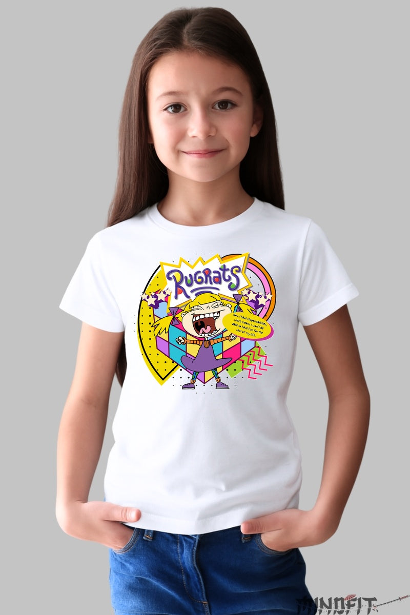 Tricou Rugrats Angelica - Cartoon Network 90s Vibes fata alb