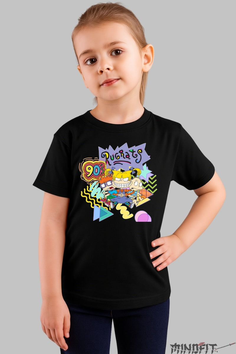 Tricou Rugrats Retro - Cartoon Network Clasic fata negru