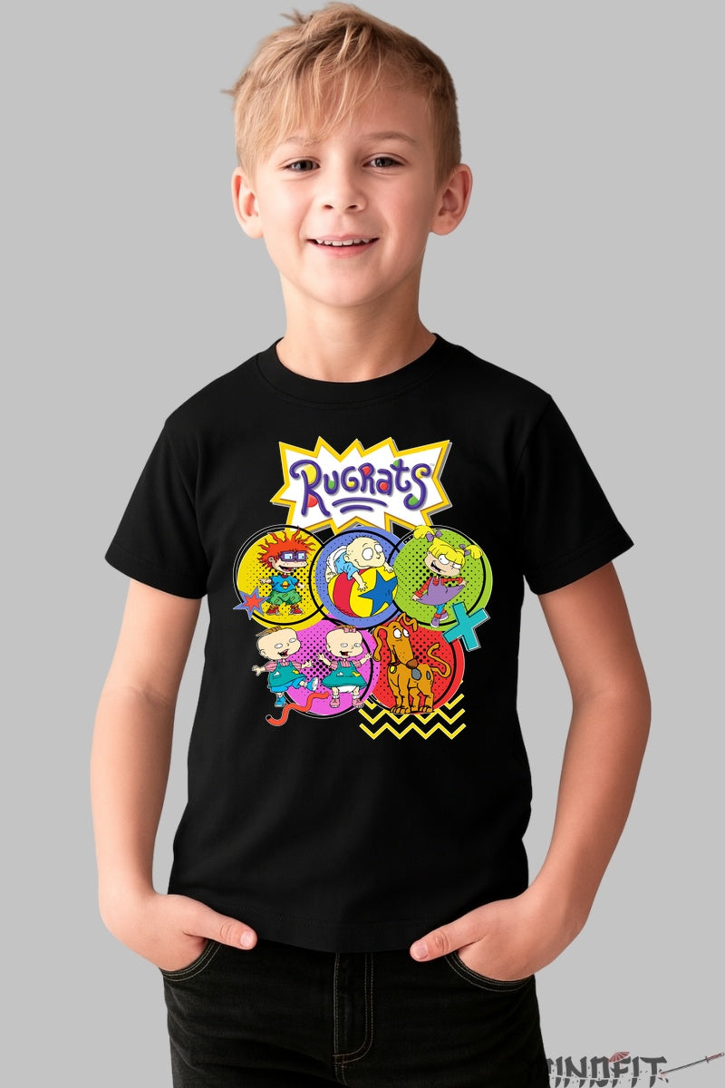Tricou Rugrats Retro - Cartoon Network Classic baiat negru