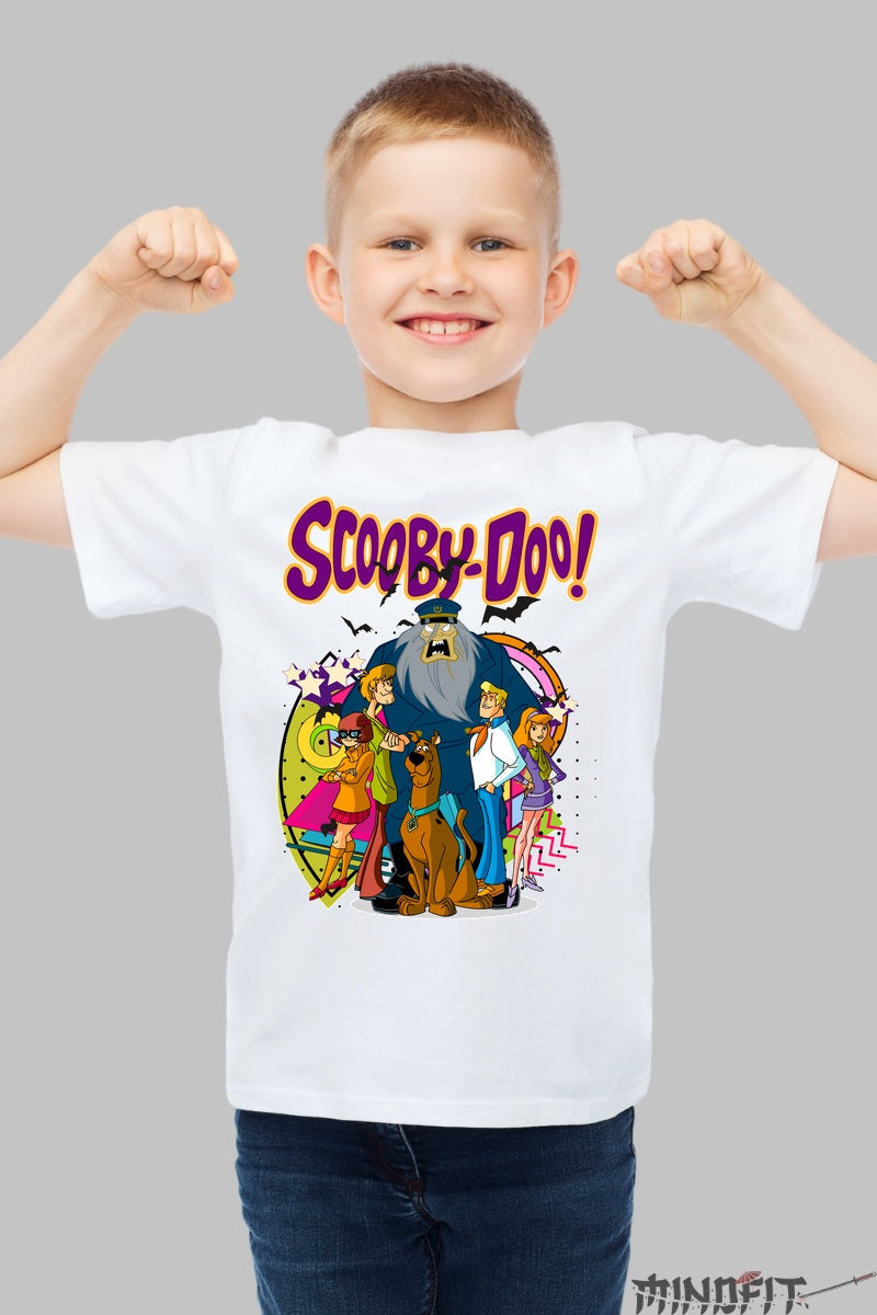 Tricou Scooby Doo Echipa Misterelor - Cartoon Network baiat alb
