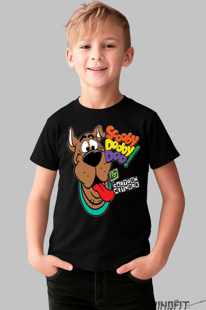 Tricou Scooby Doo Fericit - Cartoon Network baiat negru