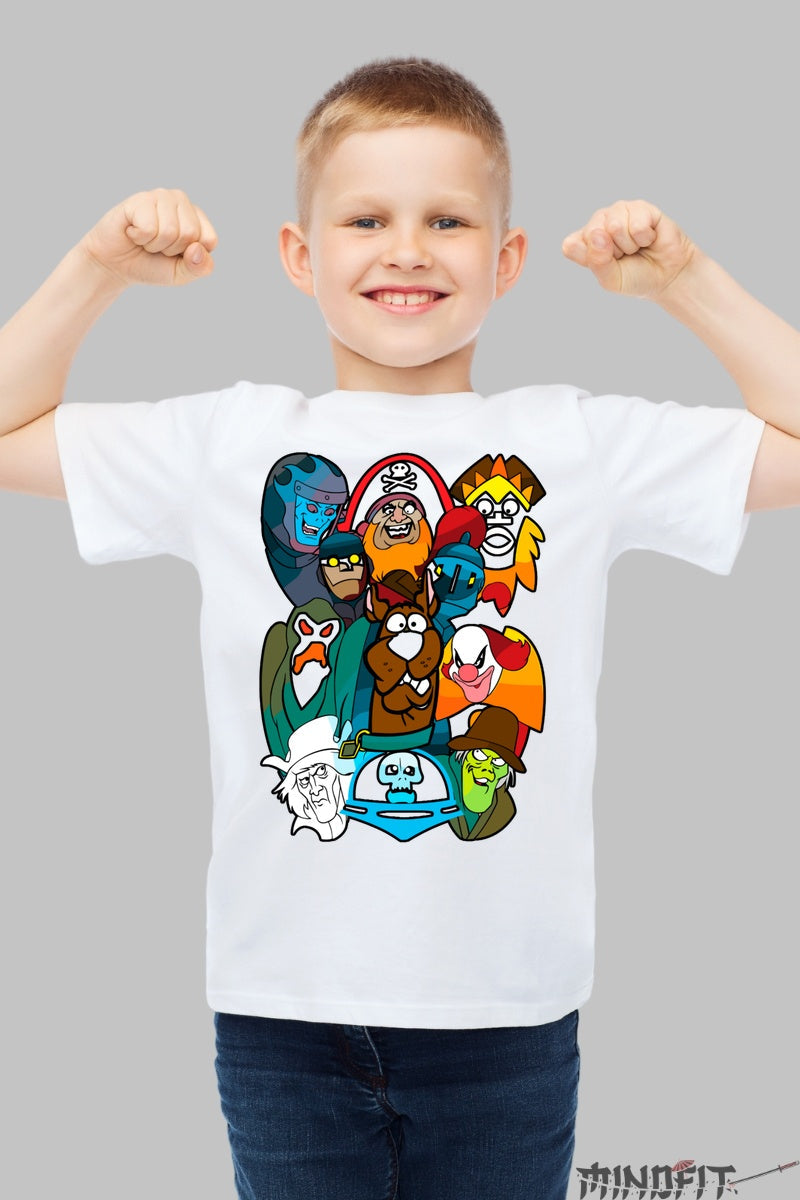 Tricou Scooby Doo si Monstrii Clasici - Cartoon Network baiat alb
