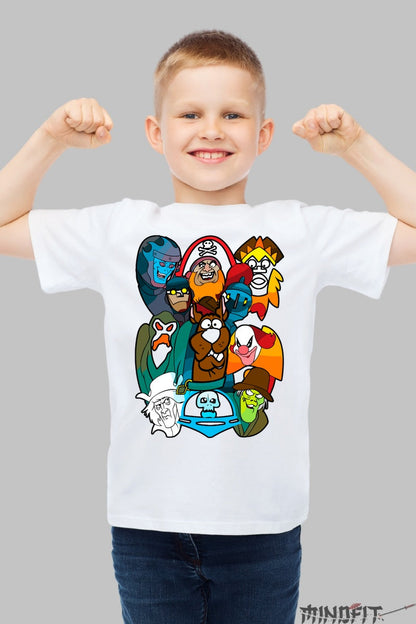 Tricou Scooby Doo si Monstrii Clasici - Cartoon Network baiat alb