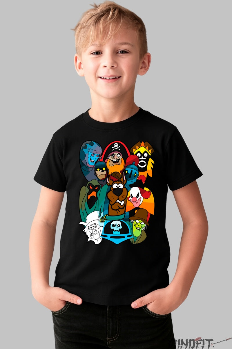 Tricou Scooby Doo si Monstrii Clasici - Cartoon Network baiat negru