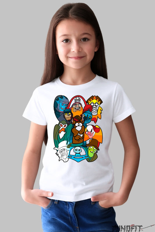 Tricou Scooby Doo si Monstrii Clasici - Cartoon Network fata alb