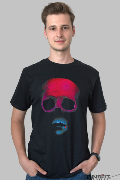 Tricou Skull Kiss - Arta urbana care electrizeaza barbat negru