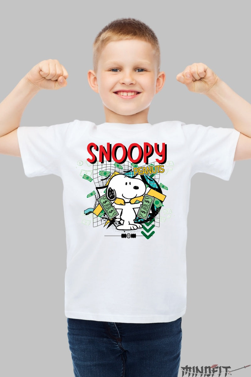 Tricou Snoopy Peanuts Cash Flow - Cartoon Network baiat alb