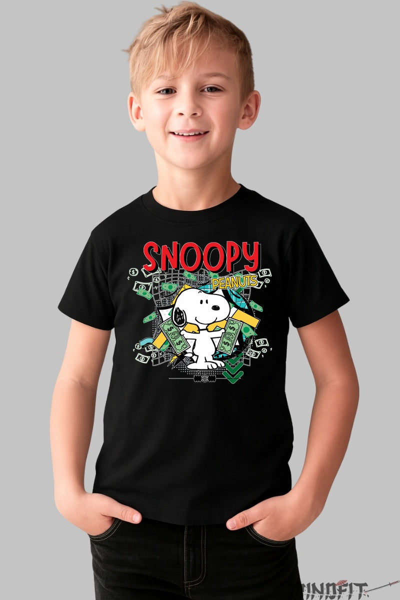 Tricou Snoopy Peanuts Cash Flow - Cartoon Network baiat negru