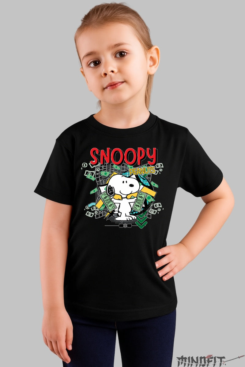 Tricou Snoopy Peanuts Cash Flow - Cartoon Network fata negru