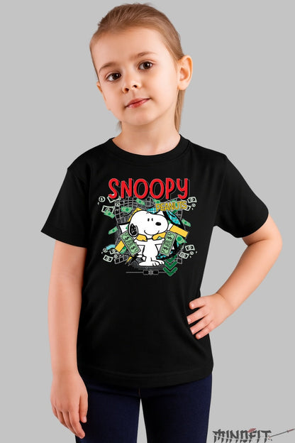 Tricou Snoopy Peanuts Cash Flow - Cartoon Network fata negru