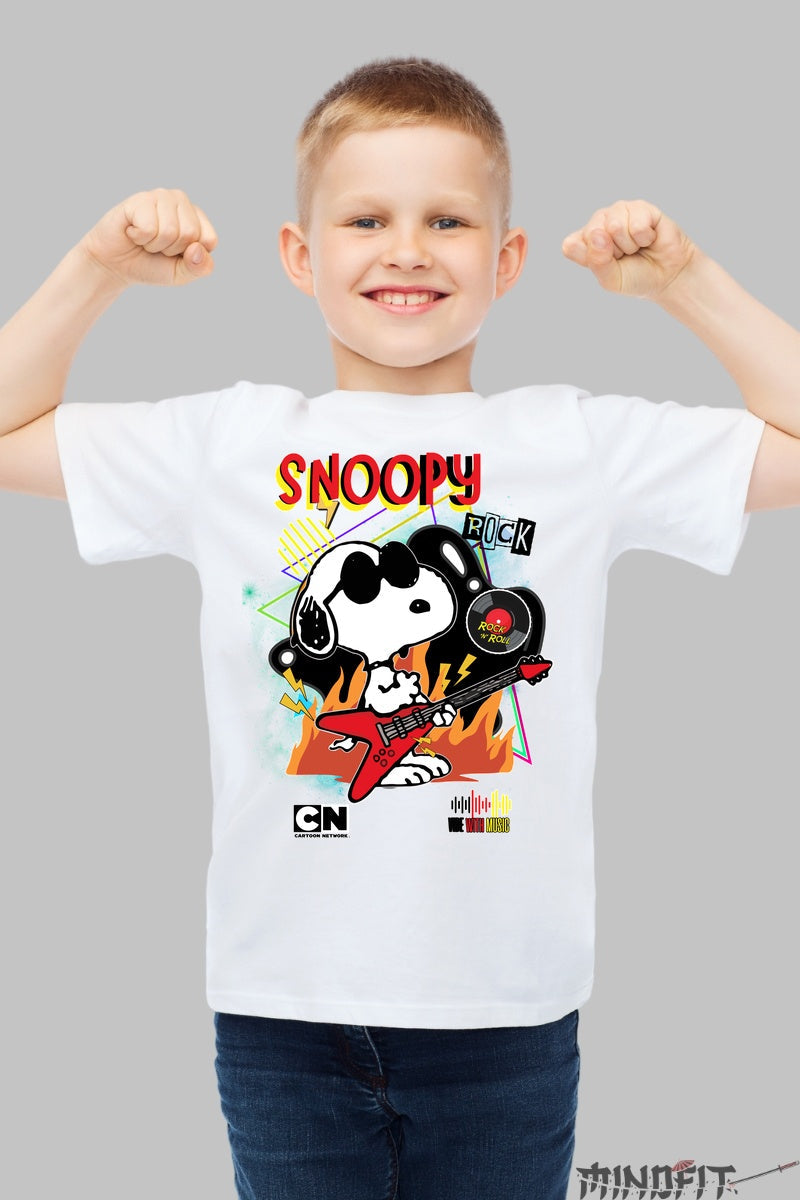 Tricou Snoopy Rocker - Cartoon Network baiat alb