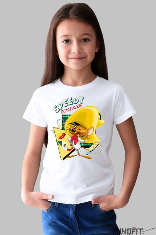 Tricou Speedy Gonzales - Looney Tunes fata alb